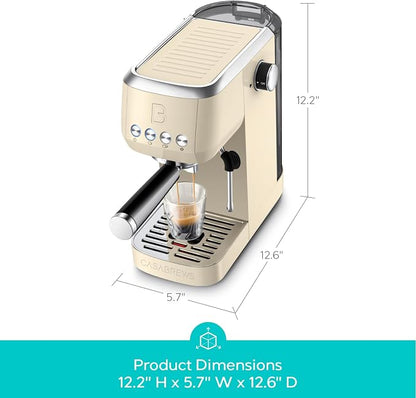 CASABREWS 3700 Essential Espresso Machine 20 Bar, Stainless Steel Coffee Maker with Steam Milk Frother, Espresso Coffee Machine Cappuccino Latte Machine with 43.9oz Removable Water Tank, Creamy