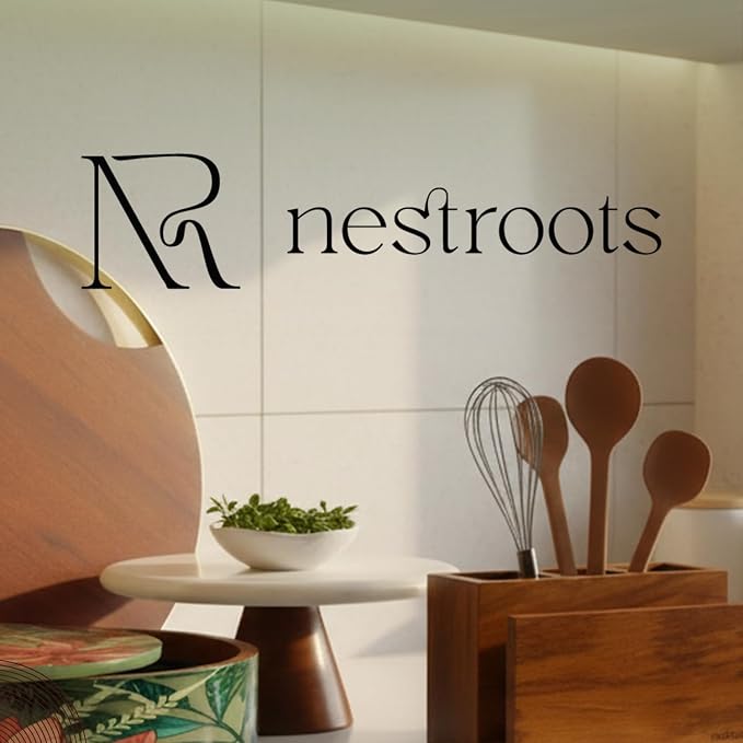 nestroots Silverware, Napkins & Spoon Holder, Acacia Wooden Utensil Caddy, Organizer Countertop, Cutlery Holder for Party, Fork, Knife Organizer