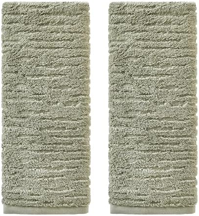 SKL Home CloudSoft Hand Towel Set, 2-Piece, 100% Cotton Luxury, Sage
