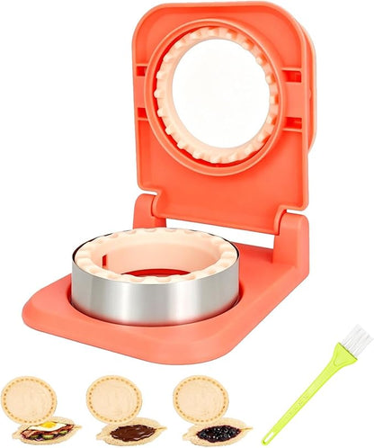 CHICHAUS Uncrustable Sandwich Maker,Sandwiches Pocket Circle Shape 3.7Inch Sandwich Cutter and Sealer,Sandwich Cutter for Kids Breakfast and lunchboxes (Peach Pink)