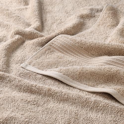 Superior Egyptian Cotton 4-Piece Bath Towel Set for Shower, Bath, Spa, Resort, Hotel, Soft Body Towels, Airbnb Essentials, Apartment, Dorm, Quick Dry, Absorbent, Bathroom Basics, Taupe