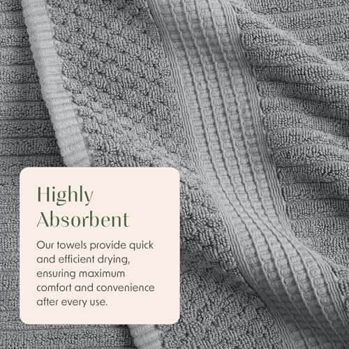 Springtree Home Oversized Bath Towel Set | 2-Pack | 100% Cotton | Gray