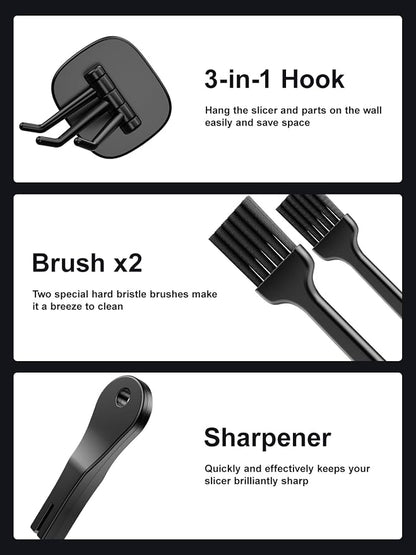 ONCE FOR ALL Fresh Meat Slicer with Handle Kitchen Knife Set For Meat Slicing Shredding, Manual Jerky Cutter Food Slicer For Beef Pork Mutton For Home Cooking BBQ Hot Pot