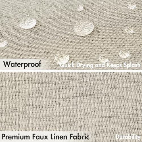 MIULEE 72"x84" Extra Long Scalloped Linen Shower Curtain Linen