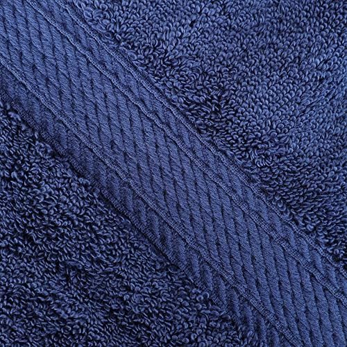 Superior Egyptian Cotton Plush & Absorbent, Face Towel Set of 6, Navy Blue