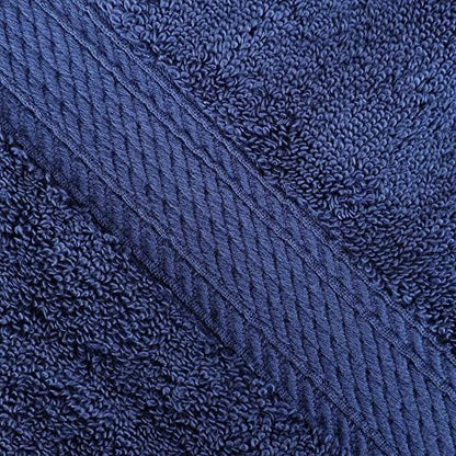Superior Egyptian Cotton Plush & Absorbent, Face Towel Set of 6, Navy Blue