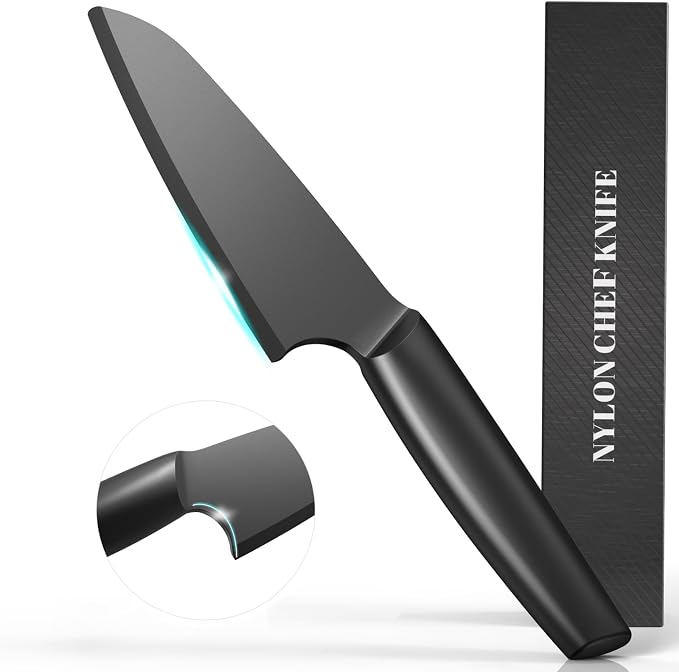 AILUROPODA Nylon Knife for Nonstick Pans Nylon Knife Set for Cutting Fruits, Veggies and Bread Black