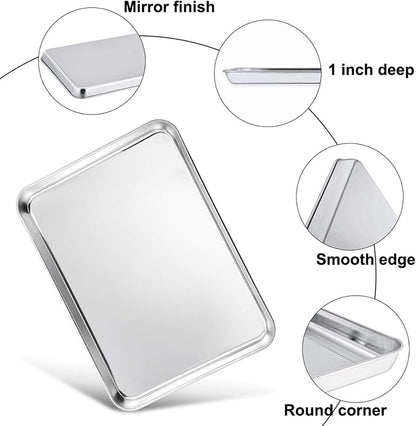 TeamFar Baking Sheet with Rack Set (2 Pans + 2 Racks), 16 x 12 x 1 Inch, Stainless Steel Baking Pan Cookie Sheet with Cooling Rack for baking, Non Toxic & Healthy, Easy Clean & Dishwasher Safe