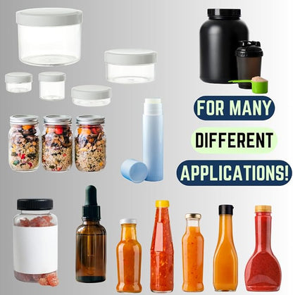 86 x 28 mm Clear Perforated Shrink Band for Spice Jars, Large Packer Bottles & Small Jars [Cap Diameter: 2"] Pack of 100