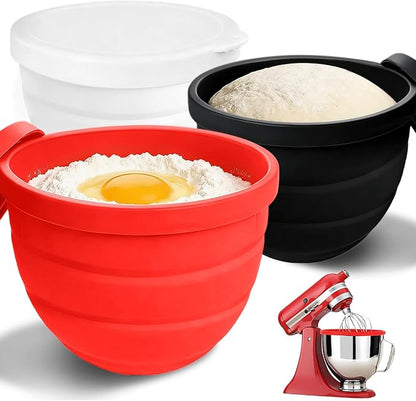 KITOART Foldable Silicone Bowl Liners for KitchenAid 5 QT Tilt-Head Stand Mixers - Food Grade silicone bowl Liner Replacement Mixer Bowls （3 PCS）