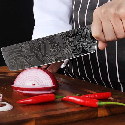Seido Knives Tengoku Blue 10-Piece Chef Knife Set – Handmade High-Carbon Stainless Steel Blades, Resin Epoxy Handles, Ergonomic Balanced Professional Kitchen Knives