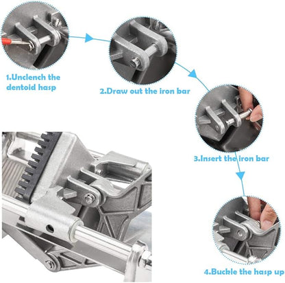 ROVSUN Commercial Vegetable Chopper French Fry Cutter Stainless Steel w/ 4 Sizes Blades, Fruit Potato Slicer, 1/2", 3/8", 1/4" & 8-Wedge Blades and Pusher Blocks for Restaurants, Home & Kitchen