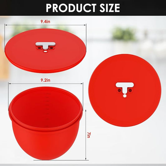 Silicone Bowl Liner with Lid for KitchenAid 5-Qt Tilt-Head Bowls Only, 2mm Extra-Thick Premium Silicone, Built-In Air Vent for Dough Proofing, Dishwasher Safe, BPA-Free