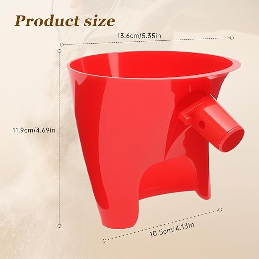 Red Flour Funnel for Kitchenaid Mixer, Anti-Splash Accessory, Compatible with 5 Qt Tilt-Head Models (KSM150) and Bowl Lift, Easy Pour AMD Clean Kitchen Aid Funnel Attachment