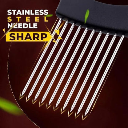 Stainless Steel Onion Slice Holder, Lemon Slicer Vegetable Cutter, Chopper Slicing Assistant Tool for Meat, Onion, Potato, Tomato Home Kitchen Tools (C-1 PCS)