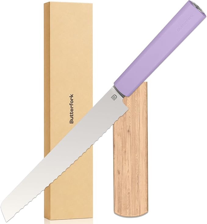 7.5" Serrated Bread Knife for Homemade Bread, Razor Sharp AR-RPM9 Steel & Innovative Wavy Edge, Professional Serrated Knife for Sourdough Bread Cake, Gift Box for Baker Home Chefs