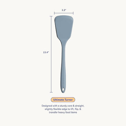 GIR: Get It Right Silicone Spatula Turner - Heat-Resistant & Non-Stick Core with Flexible Tip - Pancake Flipper - Dishwasher Safe, Ultimate Turner - 13IN - Slate