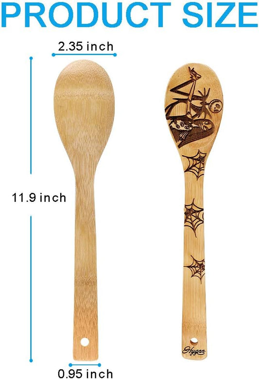 Nightmare Wooden Spoons Great Utensil Set Fun Idea Serving Utensils Burned Bamboo Spoons Kitchen House Warming Present Slotted Spoon 5 Piece