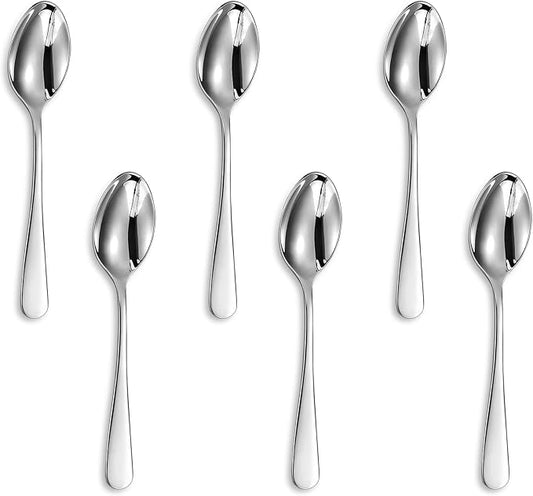 KEAWELL Premium Louise Coffee Spoons, 18/10 Stainless Steel, 4.4-Inch Demitasse Espresso Size, Set of 6, Dishwasher Safe (4.4 inches, 6)