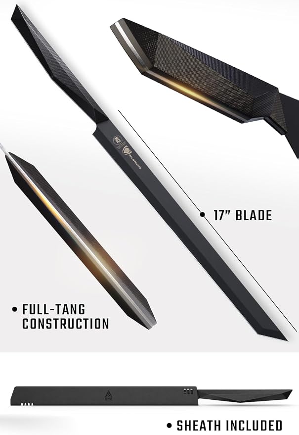 Dalstrong Tuna Knife - 17 inch Slicer - Shadow Black Series - Black Titanium Nitride Coated - High Carbon - 7CR17MOV-X Vacuum Treated Steel - Meat Fish Knife - Kitchen Knife - Sheath - NSF Certified
