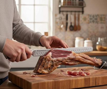 KANKA 12 inch Slicing Carving Knife - Ultra Sharp 1.4116 German Stainless Steel. Premium G10 Hamdle. Gift Box Included