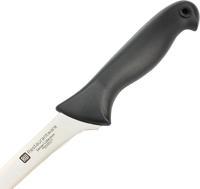 Restaurantware Sensei 6 Inch Boning Knife 1 With Colored Coded Pins Fillet Knife - High-Carbon Stain-Resistant Black German Steel Knife For Fish Ergonomic Handle For Fish Vegetables Or Entrees