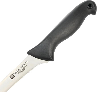 Restaurantware Sensei 6 Inch Boning Knife 1 With Colored Coded Pins Fillet Knife - High-Carbon Stain-Resistant Black German Steel Knife For Fish Ergonomic Handle For Fish Vegetables Or Entrees