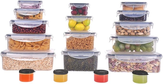 MTR 36PC Value Pack FOOD Storage Containers BPA Free Kitchen Storage Dishwasher Safe Microwave Safe Freezer Safe Airtight Silicone Containers Leakproof & Reusable (36)