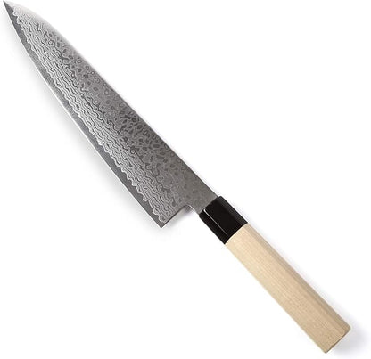 Japanese Chef Knife Damascus ZA18 69 Layer Octagonal Magnolia Wood Handle, Gyuto 9.5-inch (240mm)