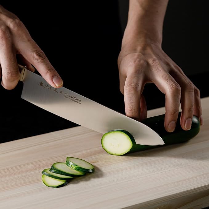Chef Knife, 8 Inch Japanese knife, 濃州正宗作, Stainless steel, Rubber Wood Handle, Kitchen knife, HOUCHO