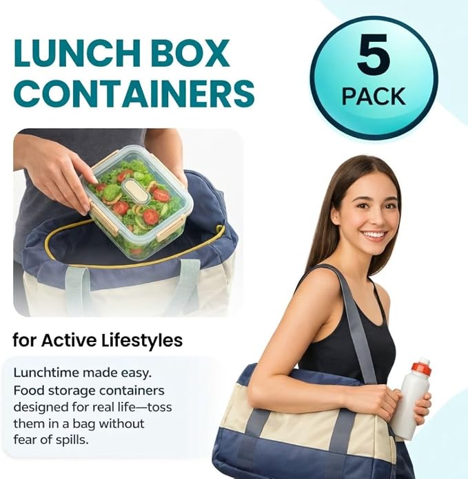 Fruit Containers for Fridge Keep Fresh, 5-Pack BPA-Free Produce Storage Containers with Removable Colander, Airtight Fridge Organizer for Berry Vegetable, Microwave & Dishwasher Safe (Cream)
