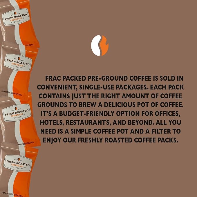 Fresh Roasted Coffee, FRC Dark Roast Blend Drip Ground Fractional Packs, Dark Roast, Kosher, 2.25 oz, 36 Count