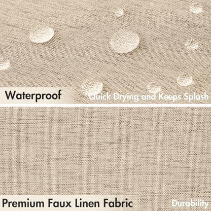 MIULEE 72"x90" Extra Long Scalloped Linen Shower Curtain Copper Brown