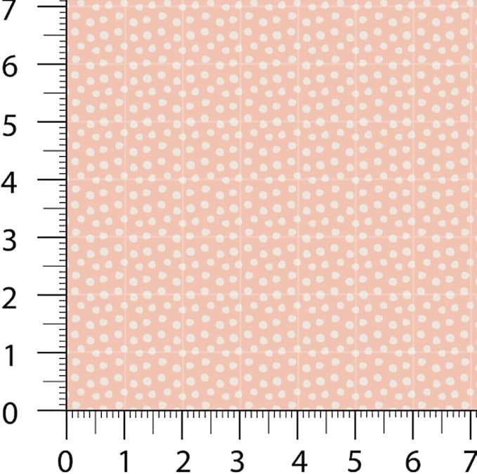 Patchwork Fabric Panel 100x155 cm, 100% Cotton Satin, 6 Coordinated Pastel Floral & Dot Patterns, Soft Peach Green Quilting & Sewing Fabric (Soft Pastels, 6pcs 50x50cm)