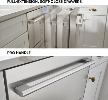 Zephyr Presrv 24 Inch Outdoor Dual Zone Refrigerator Drawers Wine & Beverage Fridge, Stainless Steel Wine Cooler Home Bar Under Counter Freestanding Built in, Energy Star Certified, 5.1 Cu. Ft