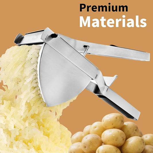 Heavy Duty Potato Ricer, Large 22oz Potato Masher, Stainless Steel Press and Mash Kitchen Gadget for Mashed Potatoes, Spaetzle Maker with Silicone Handle