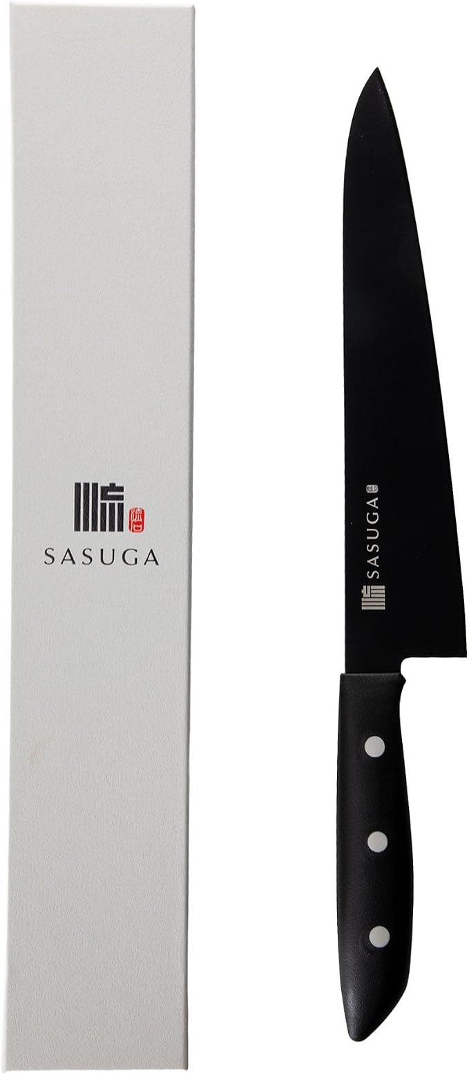SASUGA Lightweigth Japanese Gyuto Chef’s Knife 210mm – Made in Japan | Molybdenum-Vanadium Stainless Steel | Razor-Sharp, Rust-Resistant Blade for Meat, Fish & Vegetables