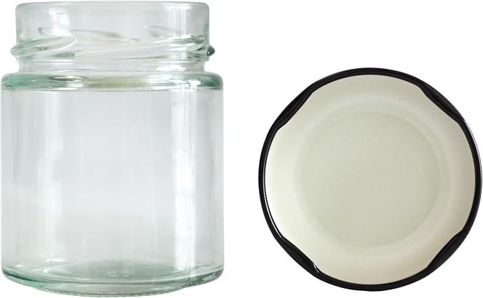5oz Glass Jar with Metal Lids, Pack of 12 Set, herbs, spices, candy, beans