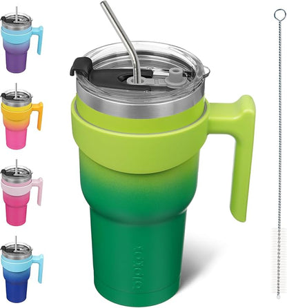 BJPKPK Tumbler With Handle And Straw 30oz Stainless Steel Tumbler With Lid Insulated Coffee Cups,Bamboo Grove