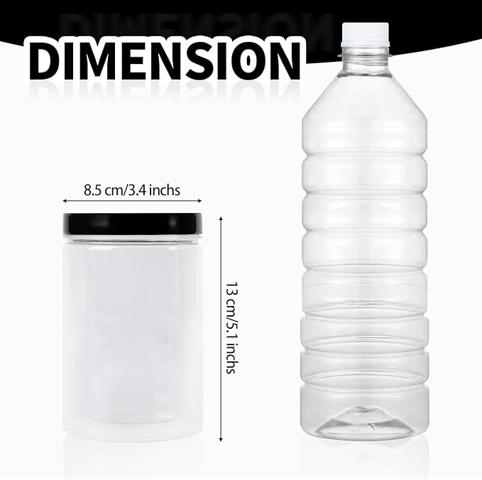 12 pcs 22 oz Plastic Jars with Lids, Wide Mouth Large Storage Containers, Clear Mason Jars Bulk for Home Food Candy Organizing Kitchen