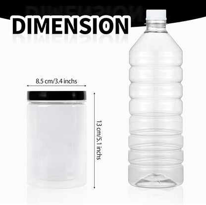 12 pcs 22 oz Plastic Jars with Lids, Wide Mouth Large Storage Containers, Clear Mason Jars Bulk for Home Food Candy Organizing Kitchen