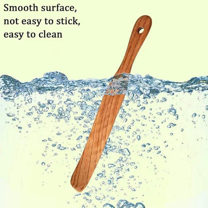 2 Pack Skinny Spurtle for Sourdough Starter, Extra Long Handle Sourdough Starter Mixer, Jar Spatula for Reaching Bottom, Dough Whisk & Kitchen Utensil Kit, Natural Wood Cooking Tools