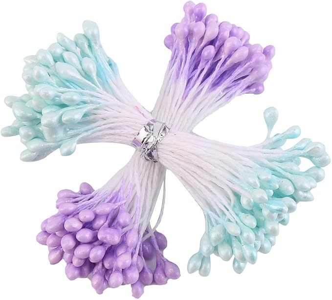 DECORA 20 Bundles 1700 Pieces Assorted Color 3mm Pearl Flower Stamen for Card Making Decoratiaon