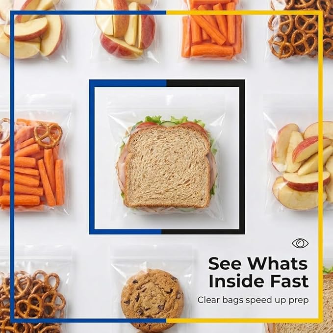 Sandwich Bags With Fold & Close Top (6.5 in X 5.5) in 200 Count Pack of 4