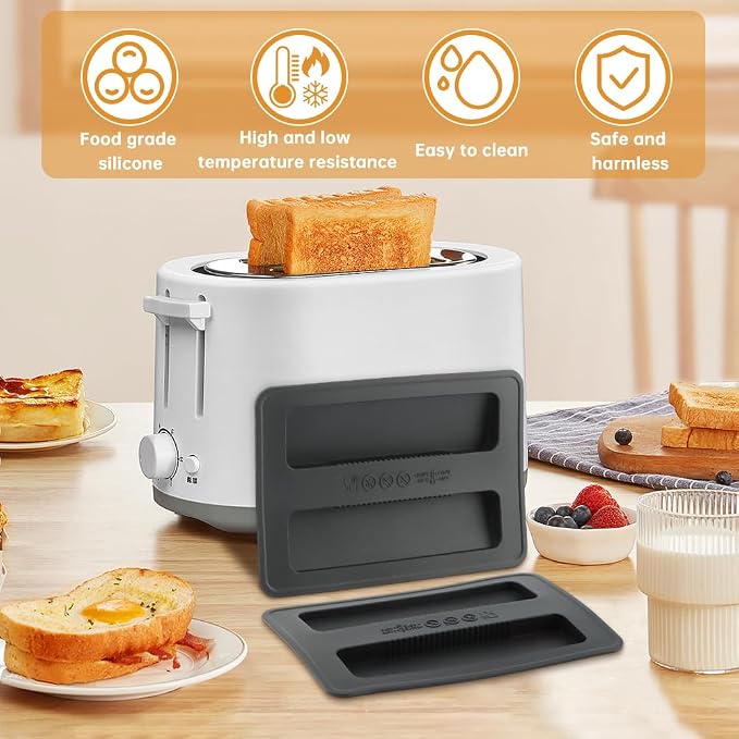 2 Pack Toaster Cover, Silicone Toaster Lid Appliances Top Cover, Universal Bread Machine Cover Kitchen Bread Maker Lid, Sandwich Machine Part Accessories
