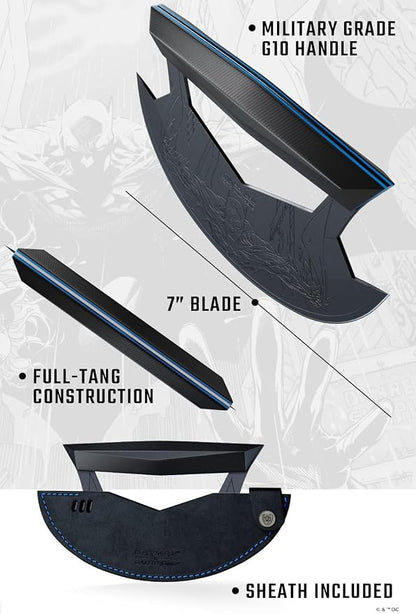 Dalstrong Ulu Knife - 7 inch - BATMAN™ Shadow Black Edition - High Carbon 7Cr17MoV Steel - Black Titanium Kitchen Knife - Rocking, Mincing, Slicing Meat & Herb Knife - G10 Handle - Sheath