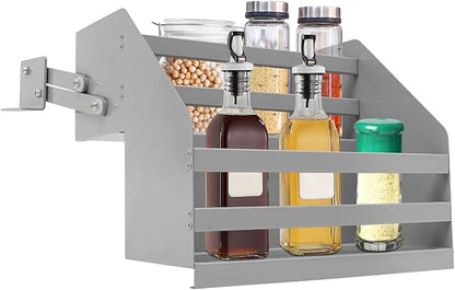 2-Tier Pull Down Cabinet Organizer, 22lbs Capacity, Space-Saving Pull Down Heavy Duty Shelf Organizer, Retractable Kitchen Shelf for Spices & Utensils
