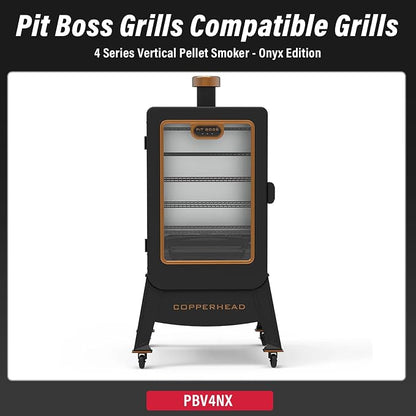 Utheer Folding Front Shelf for Pit Boss 4 Series Vertical Pellet Smoker Onyx PBV4NX, 12.8"x11" Smoker Shelf with 3 Hooks, Space-Saving Grill Prep Table, Pit Boss Vertical Smoker Accessories