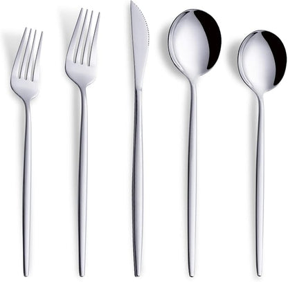 20 Piece Silverware Set,Stainless Steel Flatware Cutlery Set Service for 4 Including Forks Spoons Knives,Kitchen Utensil Set,Tableware for Home and Restaurant, Dishwasher Safe