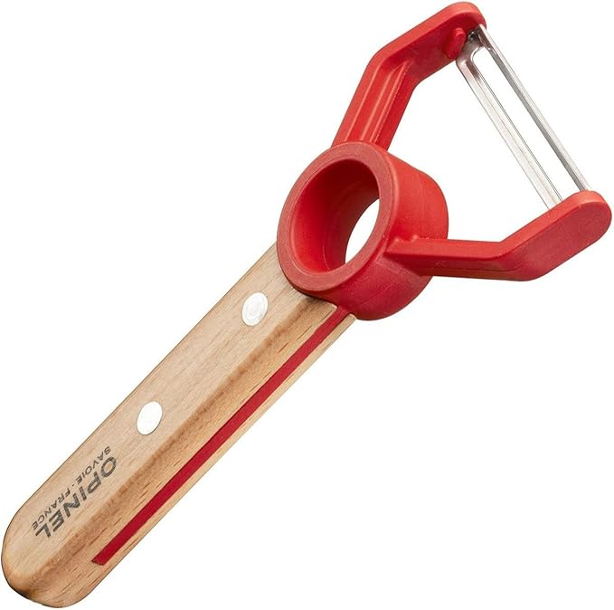 Opinel Le Petit Chef Complete 3 Piece Kitchen Set, Chef Knife with Rounded Tip, Fingers Guard, Peeler, For Children and Teaching Food Prep and Kitchen Safety, Made in France